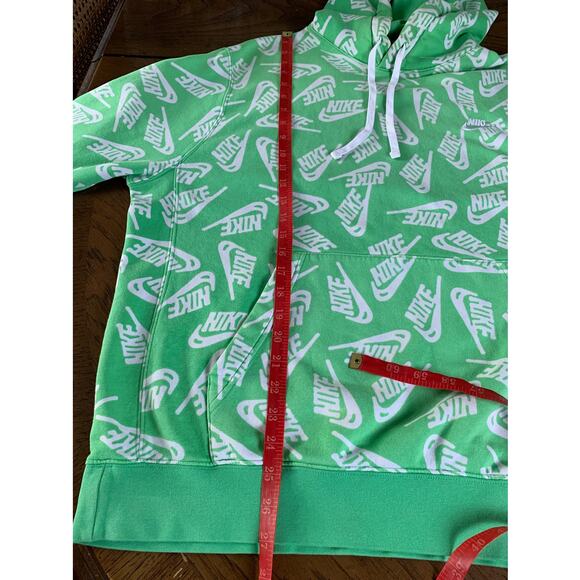Nike Sport Essentials All Over Logo Print Hoodie In Green Sz XL - Picture 9 of 9